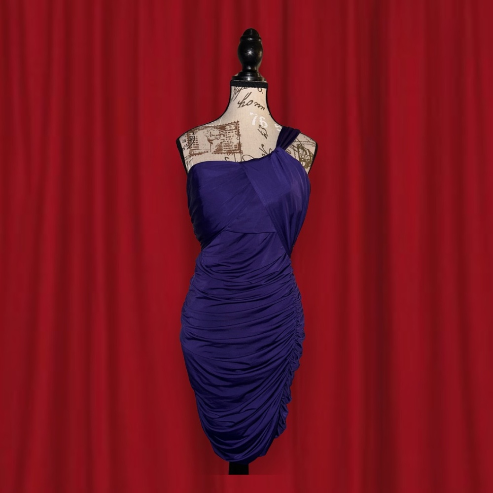 Single strap purple club dress
